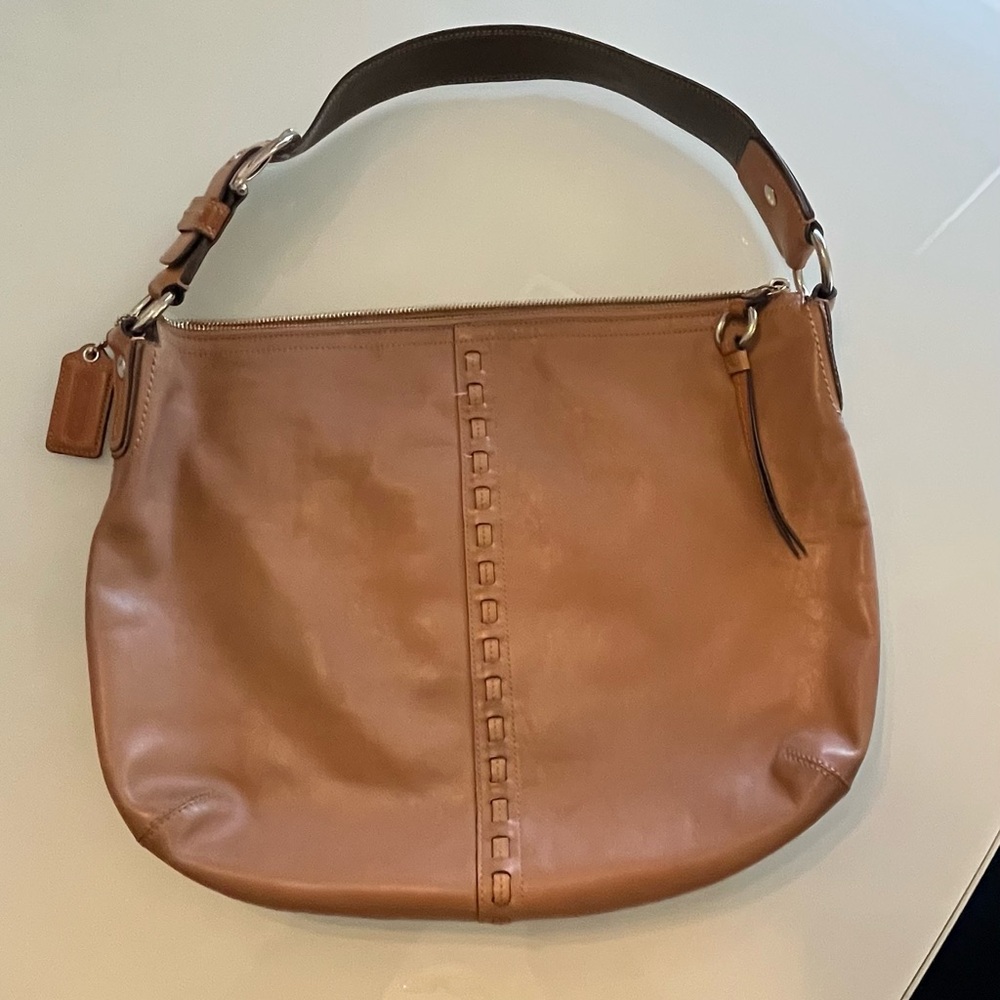 Coach leather hobo bag.